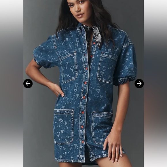 Pilcro Dresses & Skirts - Anthropologie Pilcro Denim Buttondown Shift Dress Size SP